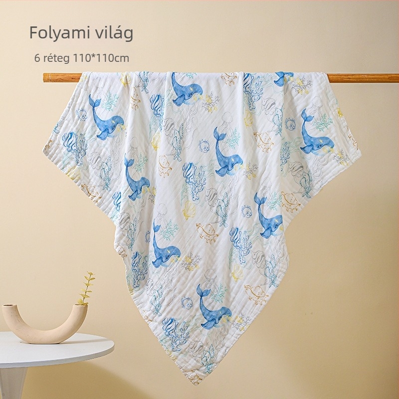 Bolin Lily Baba fürdőtörölköző – tiszta pamut géz, 46 szál, 300–400 g, babáknak