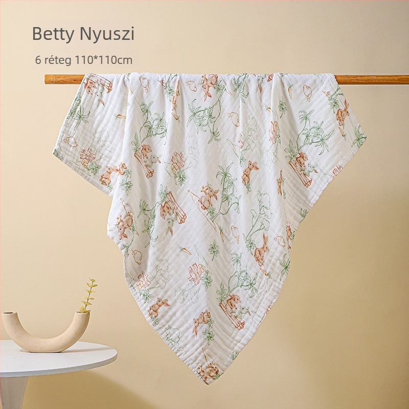 Bolin Lily Baba fürdőtörölköző – tiszta pamut géz, 46 szál, 300–400 g, babáknak