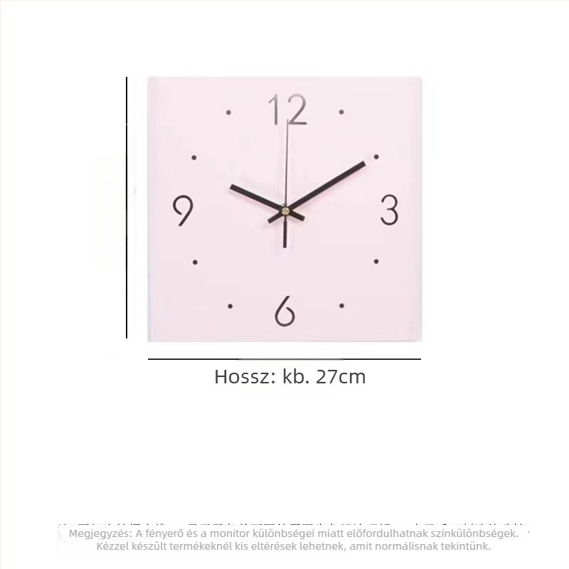 Fali óra napenergia, sima mozgás, acél keret, acél dial, műanyag tükör