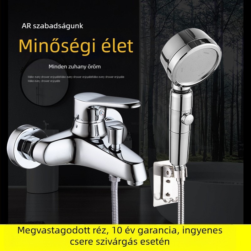 Falba épített zuhanykészlet emelőrúddal, réz keverőcsap, Flying Triple modell
