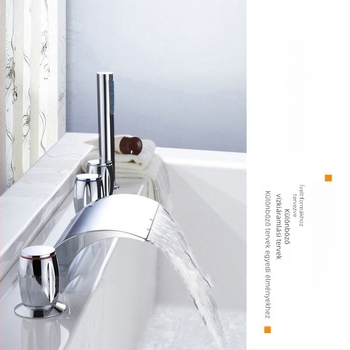 Fürdőkádi keverőcsap-szett - réz, háromrészes felépítés, keramikus patron (5–100°C, 0,05–0,5 MPa)