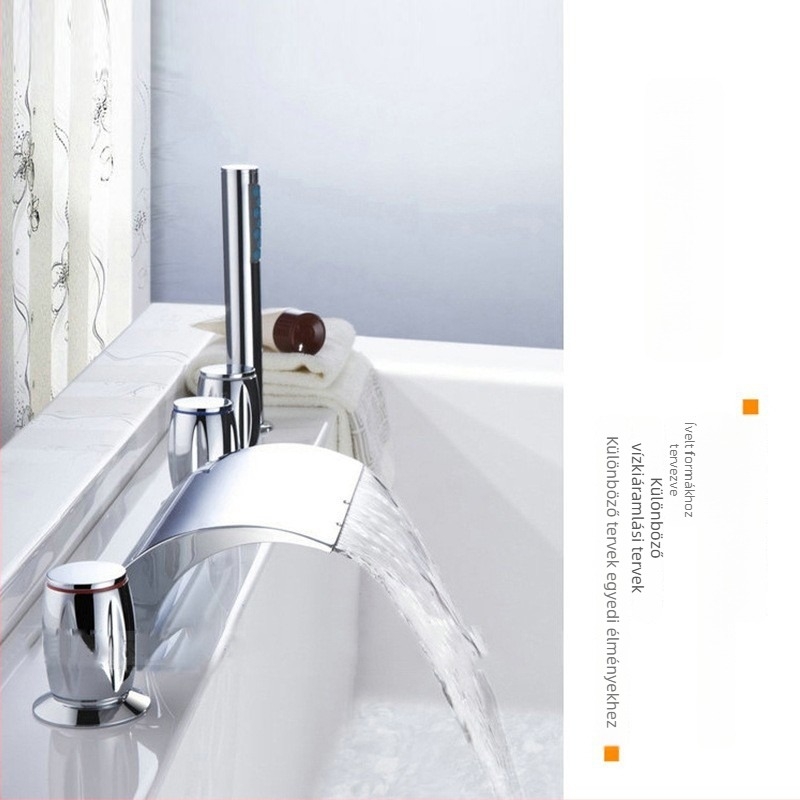 Fürdőkádi keverőcsap-szett - réz, háromrészes felépítés, keramikus patron (5–100°C, 0,05–0,5 MPa)