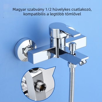Beépített zuhanykeverő, háromrészes kivitel, rozsdamentes acél test, kerámiás szelepmag (0–90°C, 0–1,6 MPa, 25 mm bemenetek)