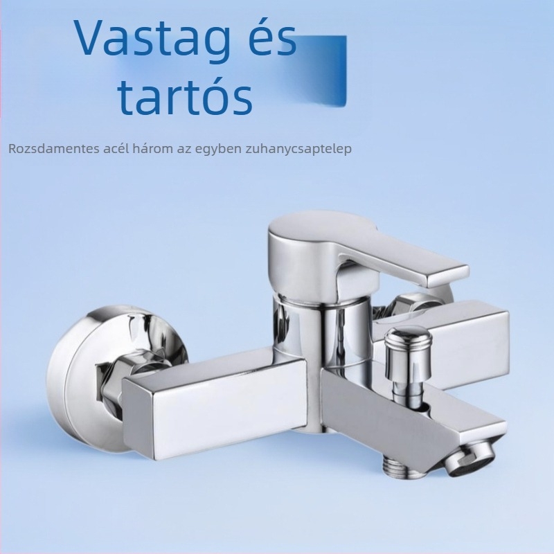 Beépített zuhanykeverő, háromrészes kivitel, rozsdamentes acél test, kerámiás szelepmag (0–90°C, 0–1,6 MPa, 25 mm bemenetek)