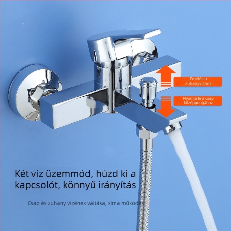 Beépített zuhanykeverő, háromrészes kivitel, rozsdamentes acél test, kerámiás szelepmag (0–90°C, 0–1,6 MPa, 25 mm bemenetek)