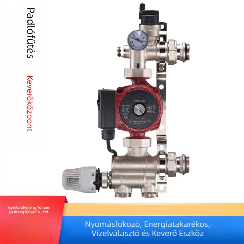 JS-HSZX02 Padlófűtés keverőközpont és keringető rendszer, DN25/G, 1.0 MPa, Hideg víz 5–30°C, Meleg víz 30–90°C, Szivattyú csatlakozás DN40 (1,5")