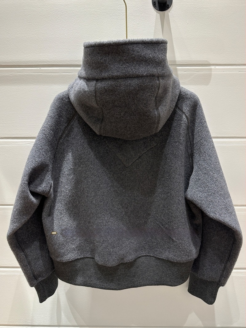 Női gyapjú fleece kapucnis dzseki, cipzárral, laza szabás, középhosszú