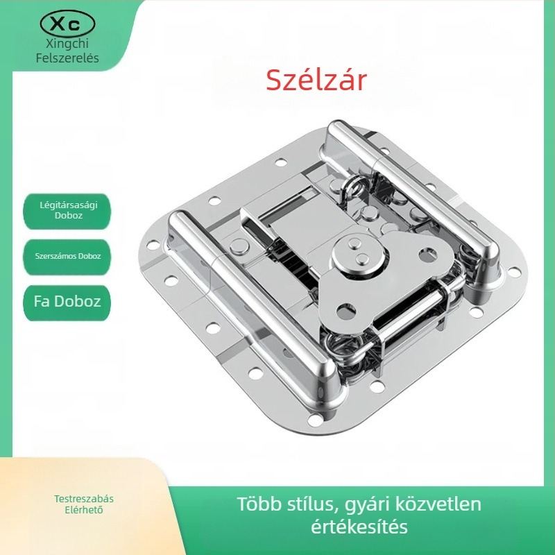 Butterfly lock – beépített zárlapos zár; fa dobozok, flight case-ek és szerszámdobozok számára; modell: Butterfly lock; termékkód: Press edge to drum lock