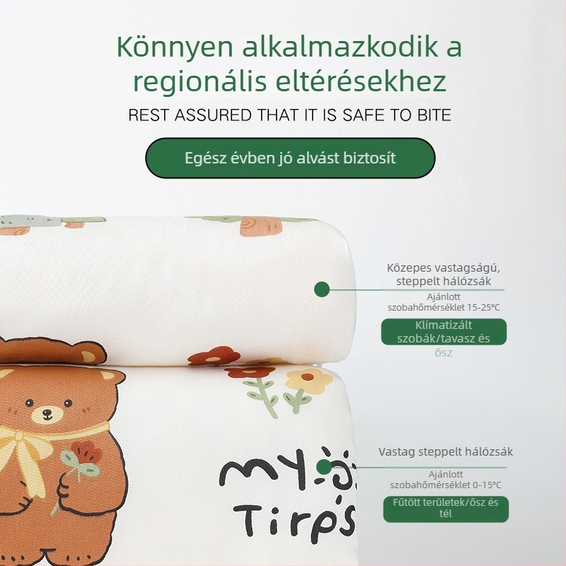 Bean polár hálózsák nagyobb gyerekeknek, egységes dizájn, gépi mosás, őszi-téli, extra vastag, hőmérséklet-szabályozott, megakadályozza a megfázást, alvássegítő, osztály A