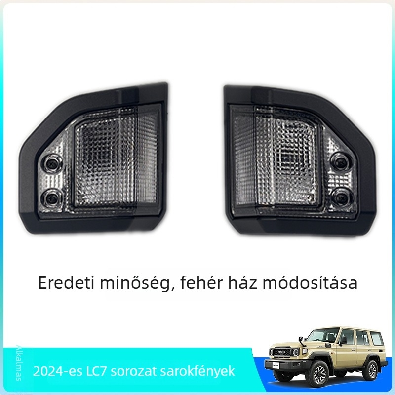 Toyota LC76 LC sorozathoz készült irányjelző és sárvédő lámpa készlet – 55W 12V halogén, ABS, kompatibil Fj7 sorozat és a Pika-val, LEBOQIPEI
