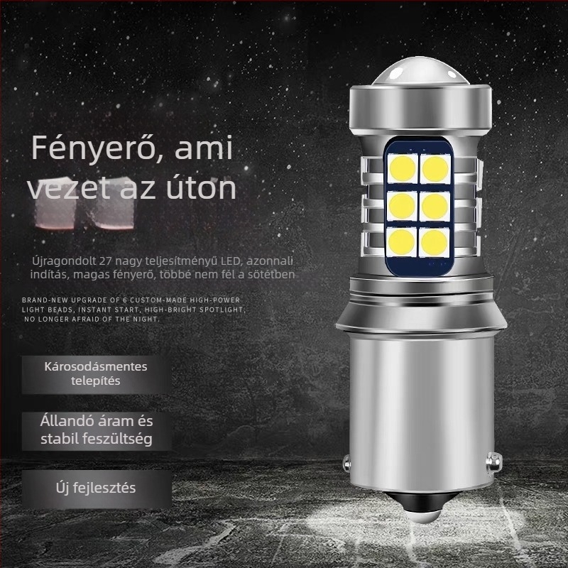 Autó féklámpa LED izzója 1156, 180°/150° látószög, közvetlen csere, 5.2W, 12-24V, 1350 lm, LED 3030