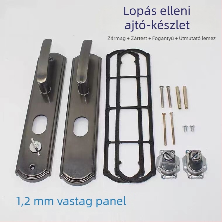 Biztonsági ajtó kilincs zár, vasból készült test, általános modell, 68 mm középtávolság, 235 mm furattávolság