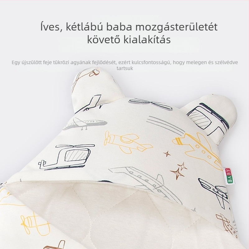 Baba alvózsák ősz–télre, pamut anyagú külső, poliészter töltet, cipzár, többfunkciós, újszülött