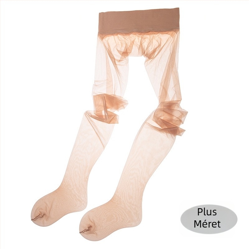 Core-spun selyem harisnya, sima felület, 360° varrásmentes ágyék, ultra vékony, átlátszó toe, nylon keverék 70–80%