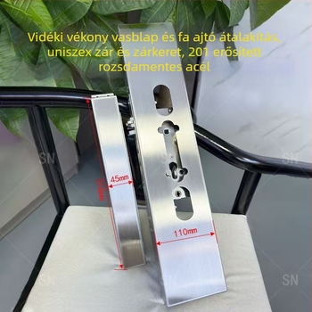 Rozsdamentes acélból készült okos zártest, kilincs-zárral, kompatibilis négyszögfejű zártesttel, bejárati ajtók biztonságáért, modern minimális stílus