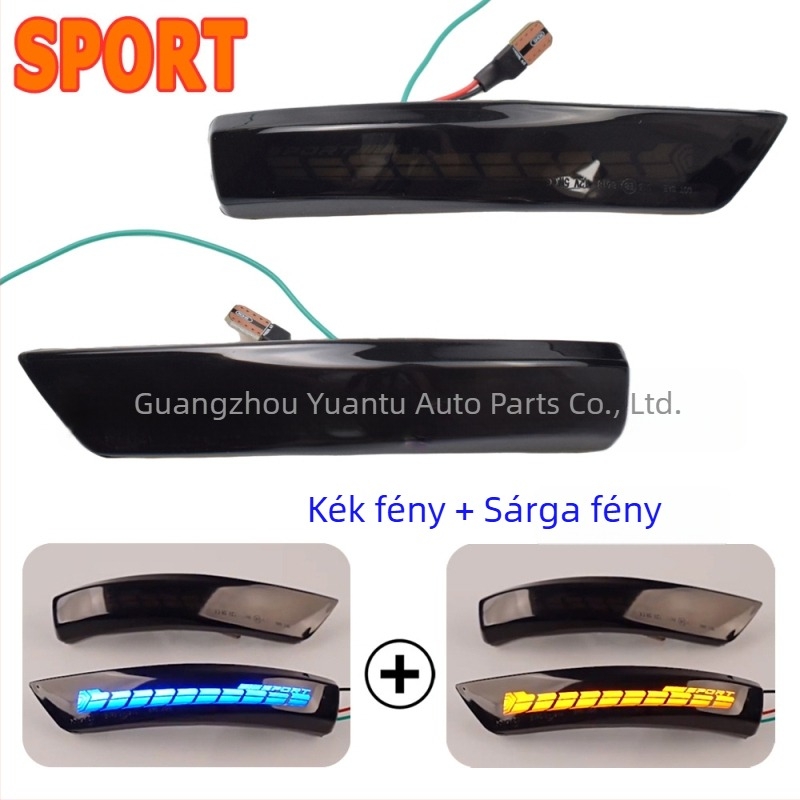 LED dinamikus tolatófény Ford Focus Mk2/Mk3 és Mondeo Mk4-hez – 12V, ABS burkolat, modell L-Fd-01, kompatibil Mondeo 2011-2014 és Focus 2 Mk2 2008-2011