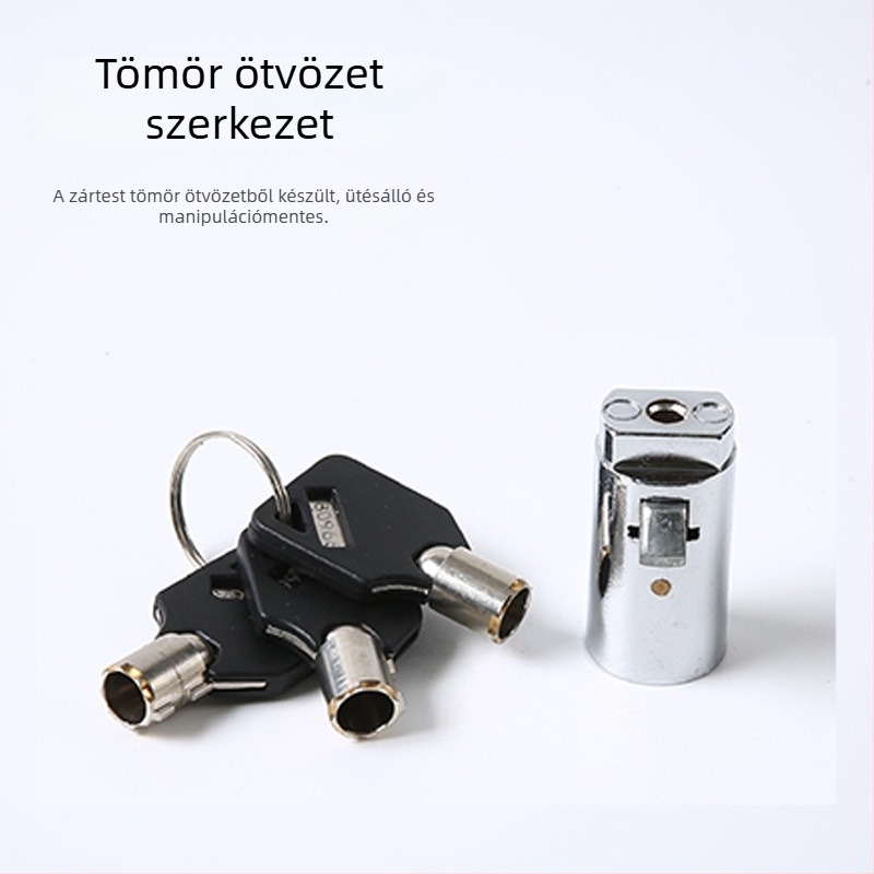 Vendinggép-zár cilinderek – cink ötvözet; modell: Vending machine lock cylinder; alkalmazás: vending gépek, játék gépek és széfek; stílus: modern minimál