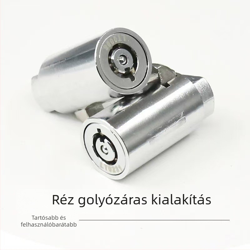 Vendinggép-zár cilinderek – cink ötvözet; modell: Vending machine lock cylinder; alkalmazás: vending gépek, játék gépek és széfek; stílus: modern minimál