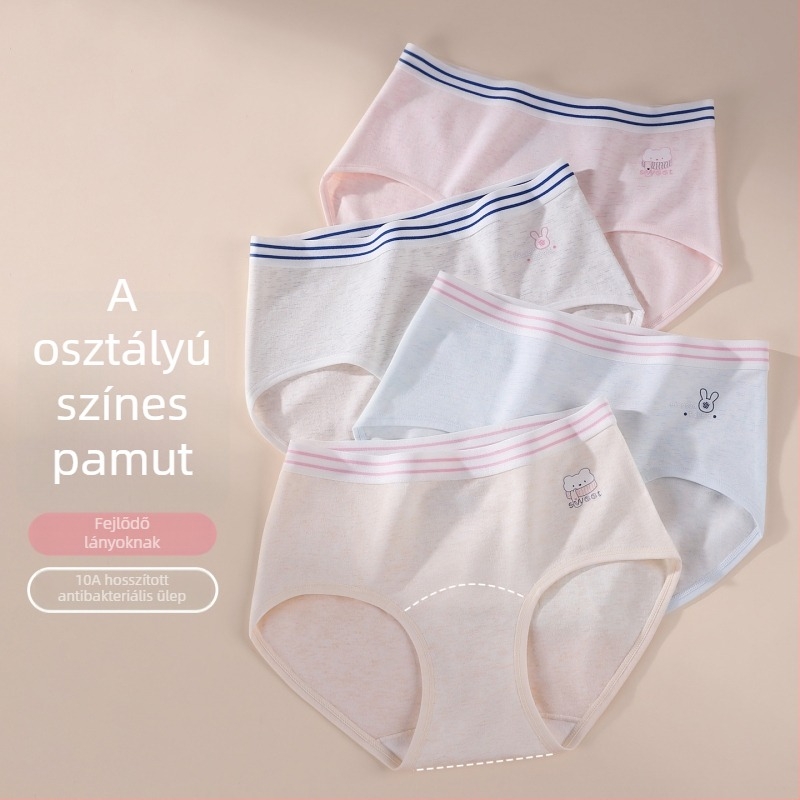Pamut női alsónemű tiniknek, középmagas derekú