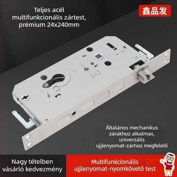 Bejárati ajtóhoz tervezett intelligens zártest biometrikus ujjlenyomat-olvasóval, rozsdamentes acél, anti-card, modell 7136-01, fogantyús típus