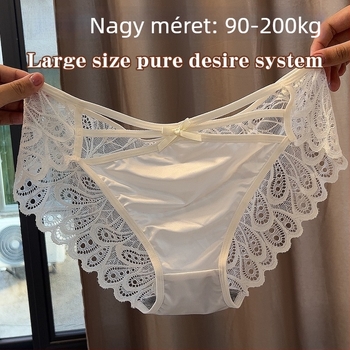 Női Milk Silk Kivágott Csipkés Bugyi, Seamless, Lélegző, Pamut Bélés