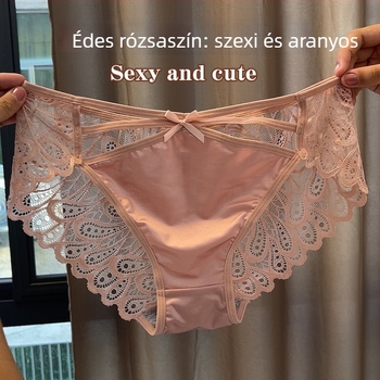 Női Milk Silk Kivágott Csipkés Bugyi, Seamless, Lélegző, Pamut Bélés