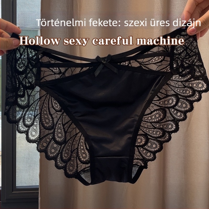 Női Milk Silk Kivágott Csipkés Bugyi, Seamless, Lélegző, Pamut Bélés