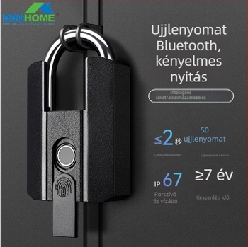 Okos ujjlenyomat-zár Bluetooth és jelszóval, A3 acélból és cinkötvözetből