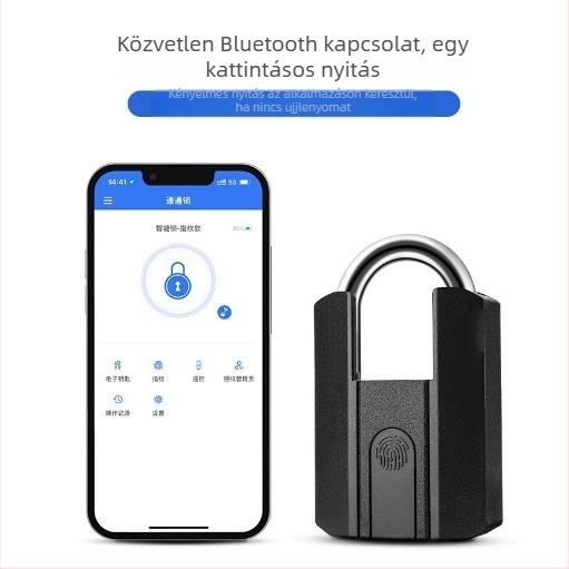 Okos ujjlenyomat-zár Bluetooth és jelszóval, A3 acélból és cinkötvözetből