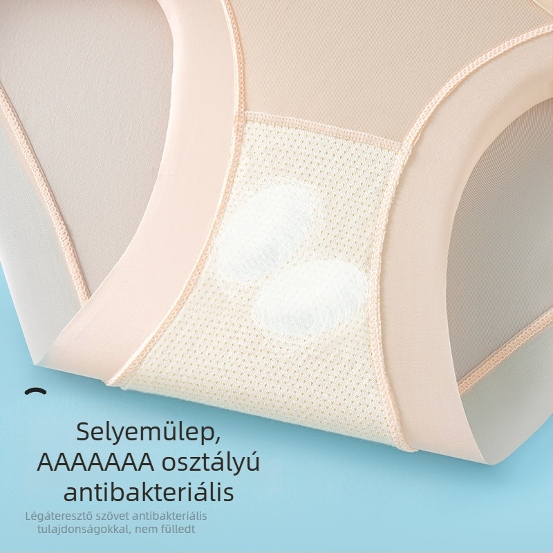 Női varrat nélküli, magas derekú haskontroll bugyi, fenékemelés és formázás, vékony, légáteresztő Ice Silk antibakteriális
