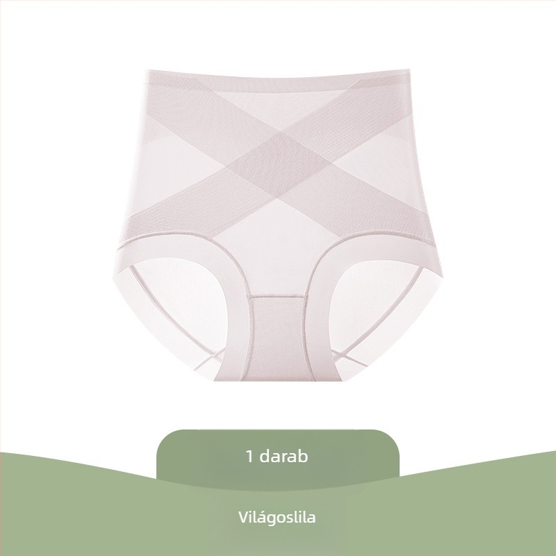 Női varrat nélküli, magas derekú haskontroll bugyi, fenékemelés és formázás, vékony, légáteresztő Ice Silk antibakteriális