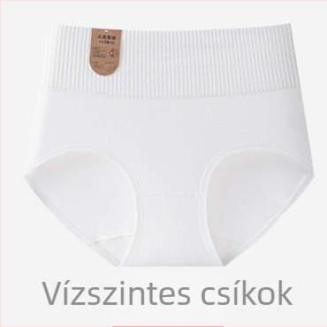 Női pamut magas derekú bugyi, hasi kontúr, fenékemelés, légáteresztő, 90-95% pamut