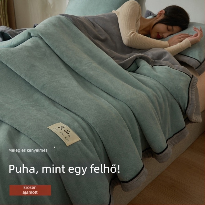 Téli korall polár pléd, vastag és meleg, ideális iroda, kanapé vagy ágy használatra