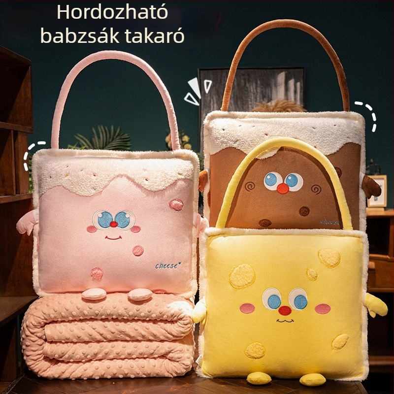Kétfunkciós hordozható párna és pléd autó- és irodai használatra, vastag téli pihenő párna