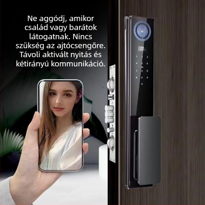 Okoszár 3D arcfelismeréssel, 200 ujjlenyomat-tárolás, 200000 feloldás, olvasási idő <0.1 s, DC-s tápegység