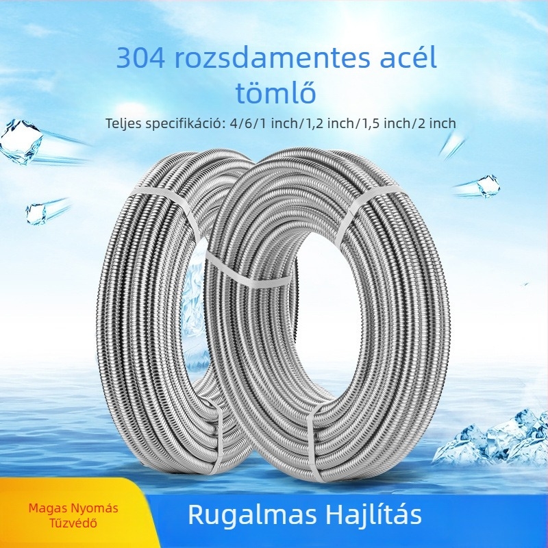 Hullámos rozsdamentes acél tömlő meleg- és hideg vízhez, 1,6 MPa, 200°C, csatlakozás a hullámos csőn keresztül — Deben Hose