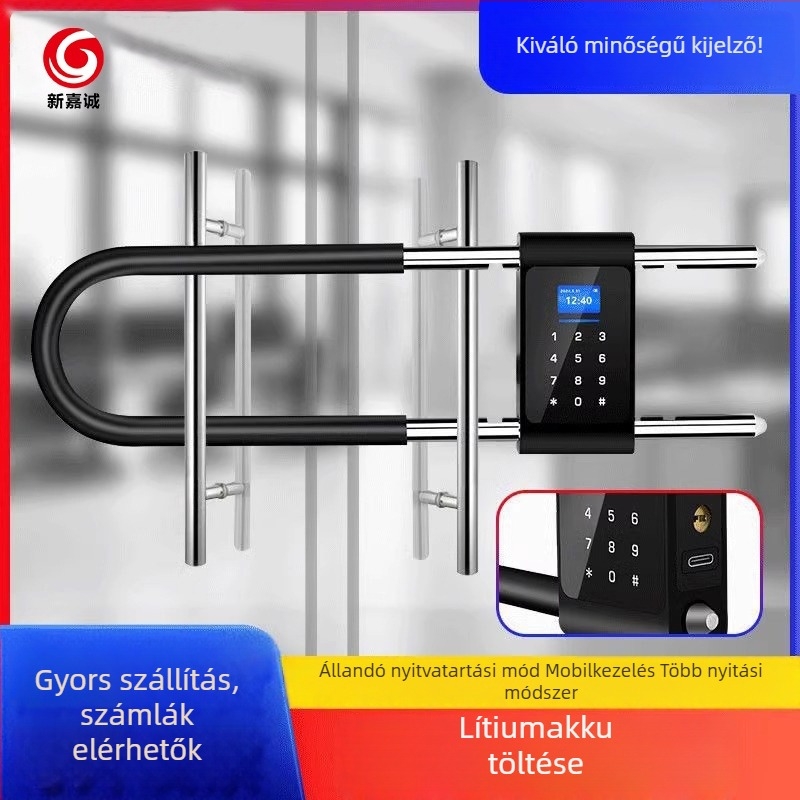 Okos U-formájú ajtózár jelszóval és ujjlenyomat-olvasóval üvegajtókhoz – Digitális mortise zár elektronikus zárral