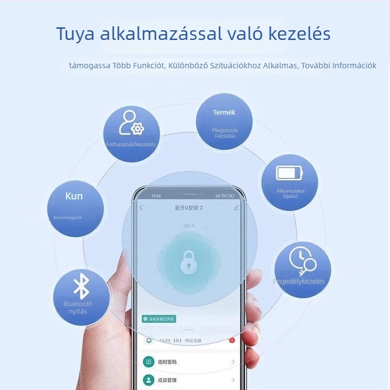 Okos U-formájú ajtózár jelszóval és ujjlenyomat-olvasóval üvegajtókhoz – Digitális mortise zár elektronikus zárral