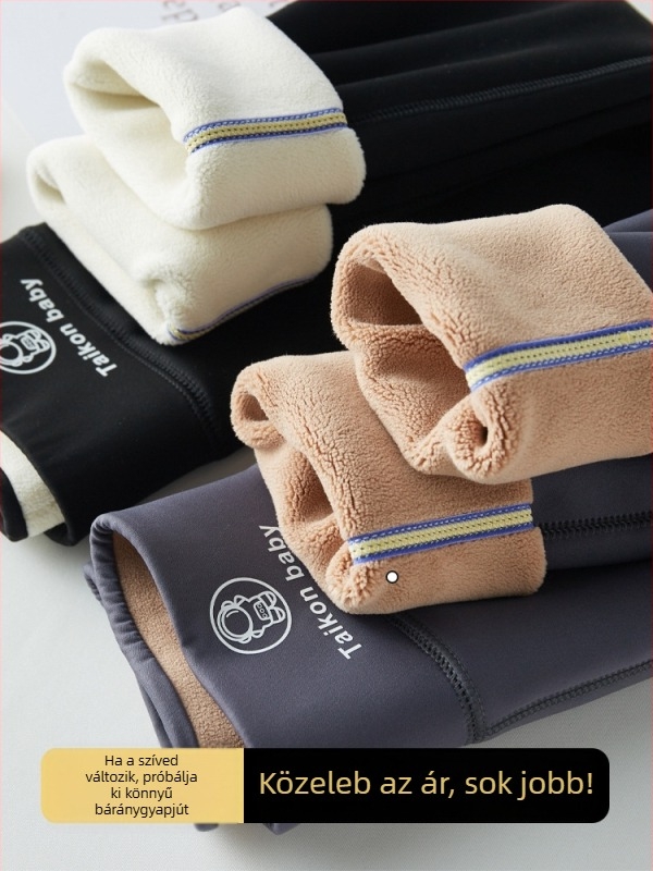 Lányoknak készült Shark Skin edző nadrág, fleece béléssel, magas derekú, őszi-téli szezon, 75% nylon