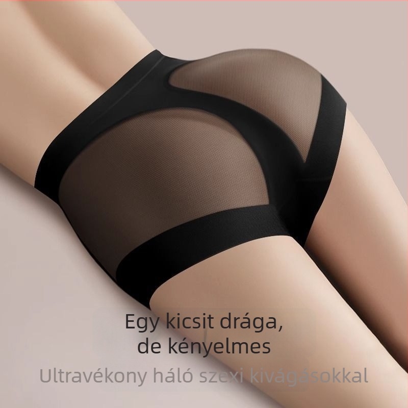 Európai és amerikai sexy Ice Silk magas derékú formázó nadrág nőknek, légáteresztő hálós anyagból, könnyű, hasformáló és csípőemelő