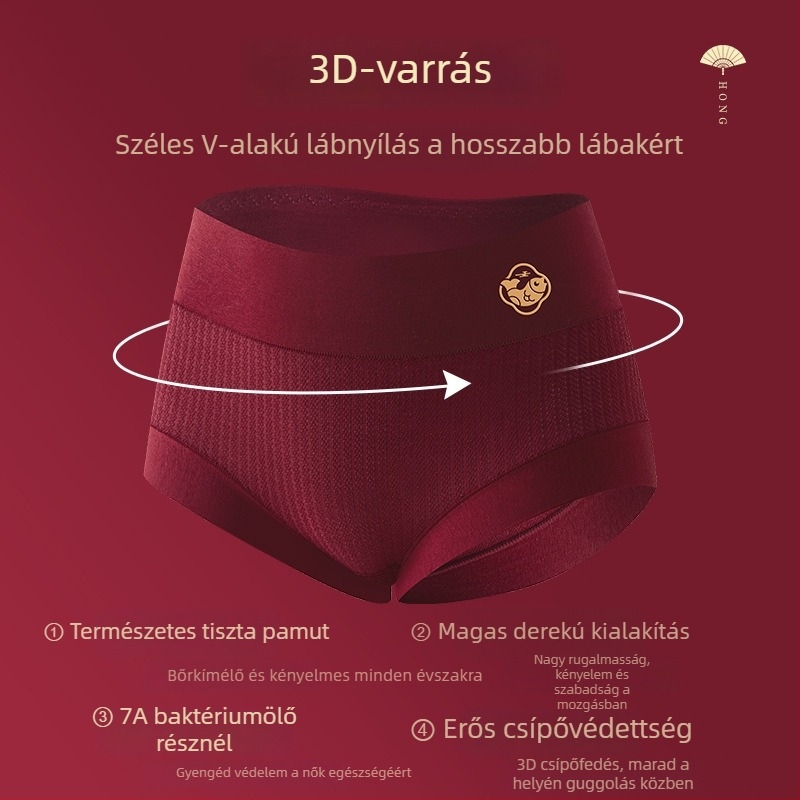 Pamut magas derekú karcsúsító antibakteriális kötött alsónadrág
