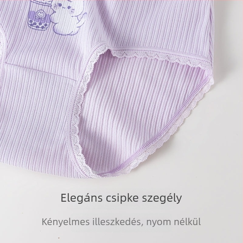 Pamut bugyi tinédzser lányoknak, antibakteriális, lélegző és nedvszívó, háromszög fazonú.