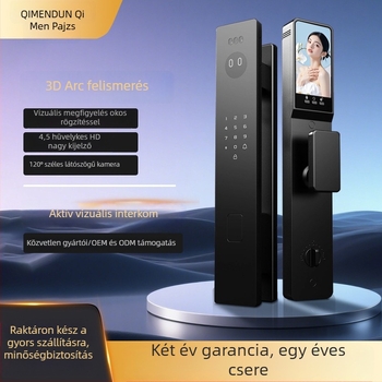 Qimen Shield Q1 okos zár ujjlenyomat, jelszó, tenyérvénás és 3D arcfelismerés – 90 ujjlenyomat-tárhely, több mint 100000 nyitás, szkennelési idő <1s, hamis felismerés <0,1%; hamis elutasítás <0,1%