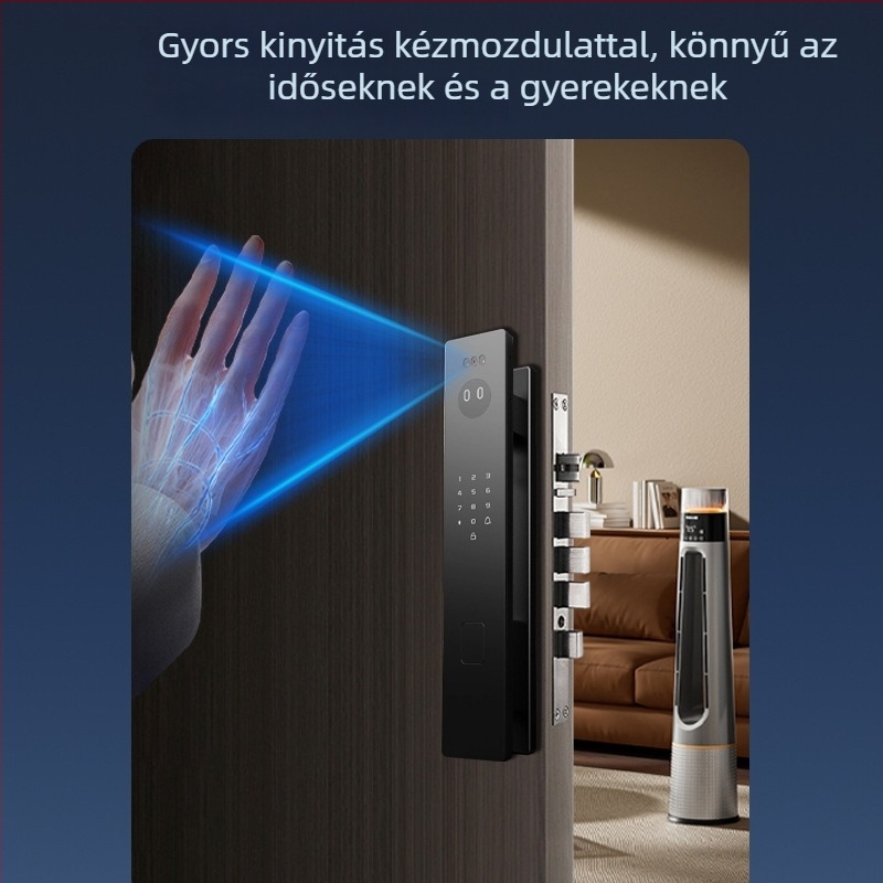 Qimen Shield Q1 okos zár ujjlenyomat, jelszó, tenyérvénás és 3D arcfelismerés – 90 ujjlenyomat-tárhely, több mint 100000 nyitás, szkennelési idő <1s, hamis felismerés <0,1%; hamis elutasítás <0,1%