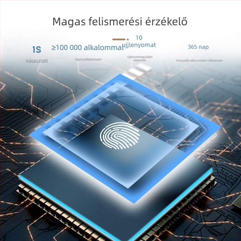Intelligens fiók- és ruhásszekrényzár ujjlenyomat-olvasóval - 10 ujjlenyomat tárolás, >100000 feloldás, olvasási idő <1 s, DC tápegység, 10 éves élettartam