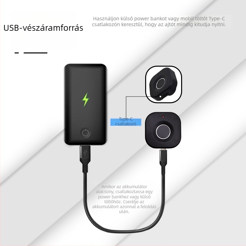 Intelligens fiók- és ruhásszekrényzár ujjlenyomat-olvasóval - 10 ujjlenyomat tárolás, >100000 feloldás, olvasási idő <1 s, DC tápegység, 10 éves élettartam