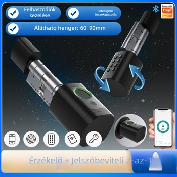 Okos ajtózár Bluetooth-tal, ujjlenyomat-olvasóval, jelszóval és kártyás feloldással MS001