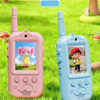 Gyerekeknek szóló videó Walkie-Talkie, 4. generáció, két darabos készlet (hatótávolság akár 1,5 km; Li-ion 650 mAh akkumulátor; 4G; kijelző)