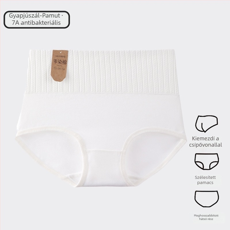 Lányoknak szóló pamut magas derekú bugyi – antibakteriális, lélegző, csípőemelés, hasformázás, pamut bélés