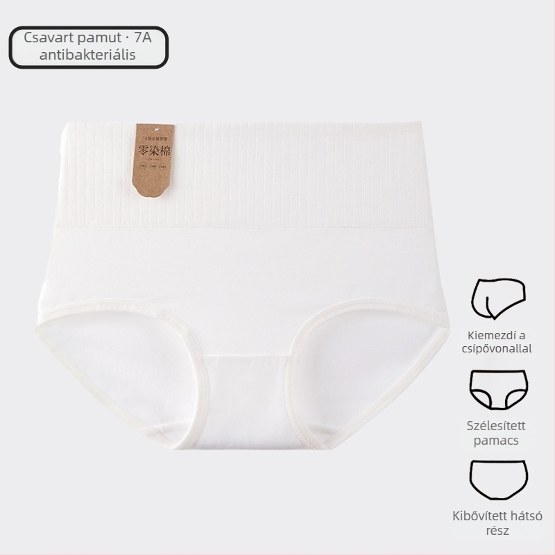 Lányoknak szóló pamut magas derekú bugyi – antibakteriális, lélegző, csípőemelés, hasformázás, pamut bélés